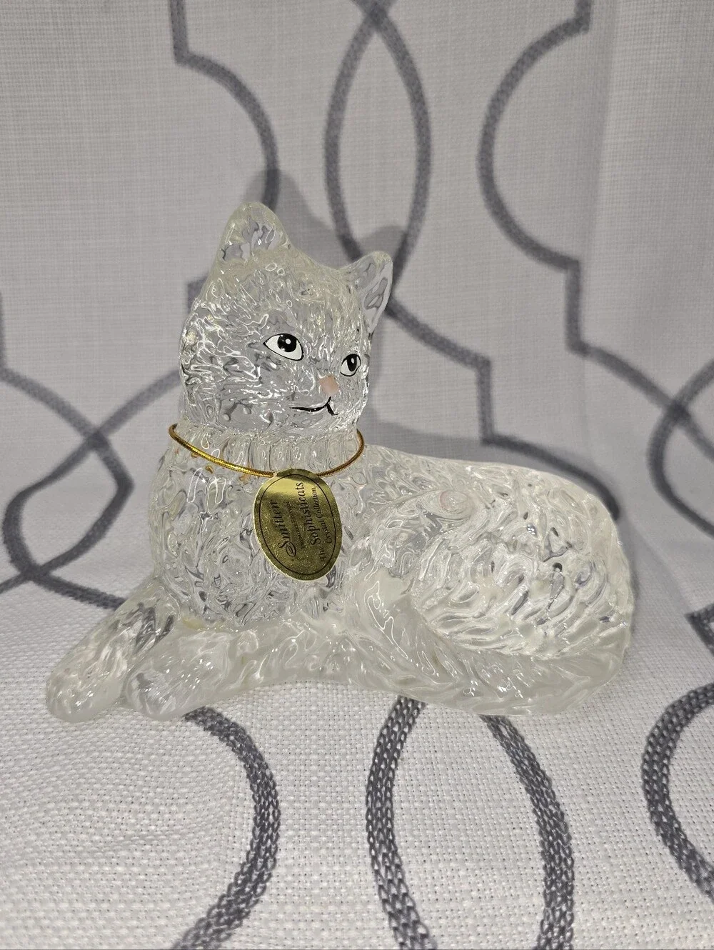 Bradford Exchange Smitten Kitten Cat  Crystal Figurine Sophisticats Read Below